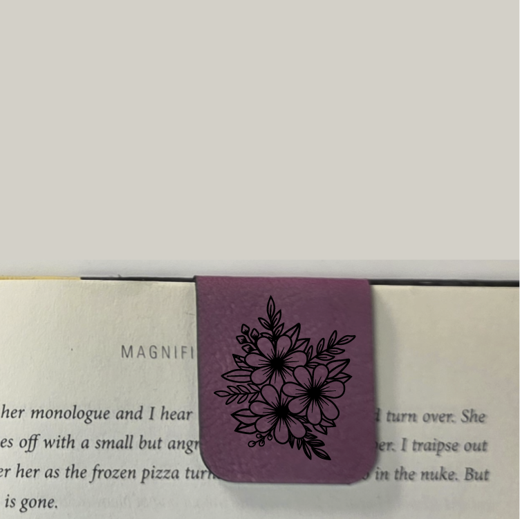 Flowers - Bookmark | Magnetic | Engraved Leatherette