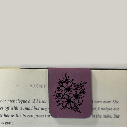 Flowers - Bookmark | Magnetic | Engraved Leatherette