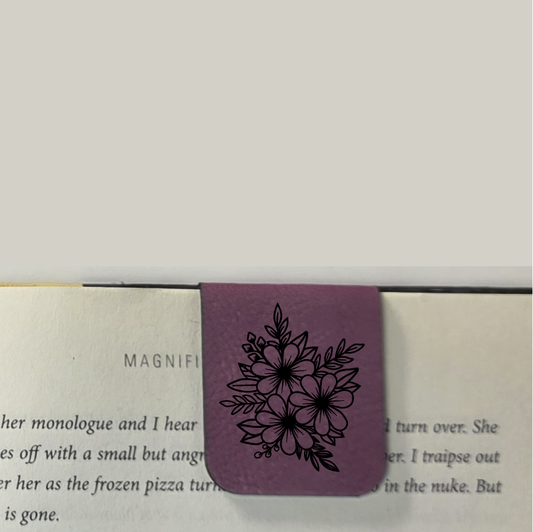 Flowers - Bookmark | Magnetic | Engraved Leatherette