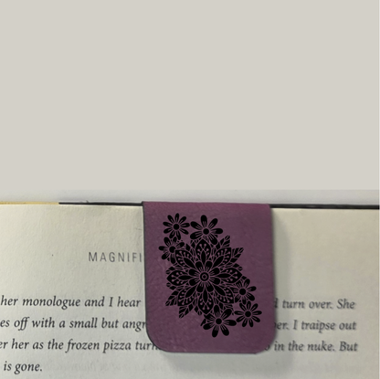 Mandala Floral - Bookmark | Magnetic | Engraved Leatherette