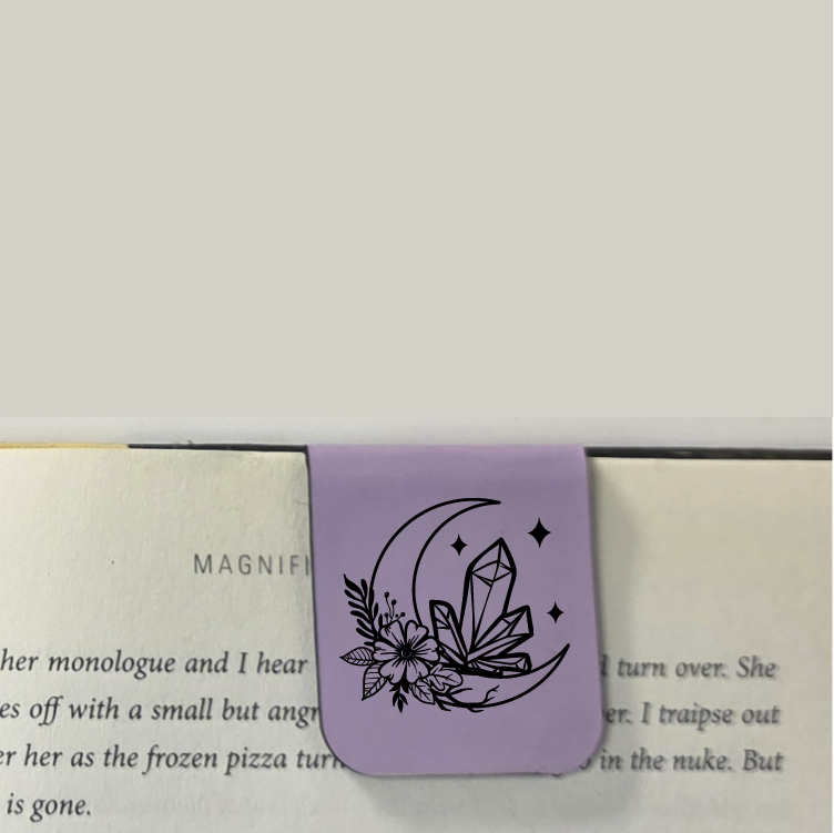 Crystal Moon - Bookmark | Magnetic | Engraved Leatherette