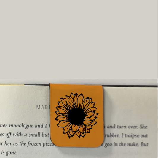 Sunflower - Bookmark | Magnetic | Engraved Leatherette