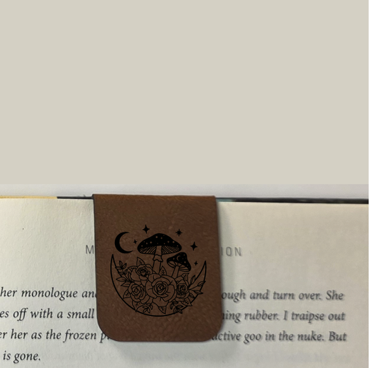 Floral Mushroom - Bookmark | Magnetic | Engraved Leatherette