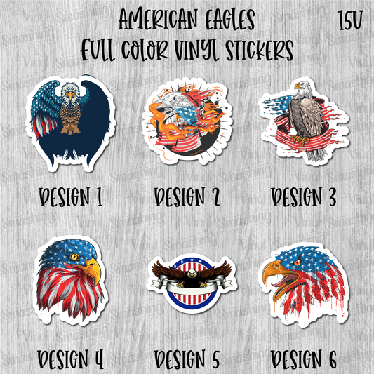 American Eagles - Full Color Vinyl Stickers (SHIPS IN 3-7 BUS DAYS)