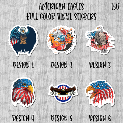 American Eagles - Full Color Vinyl Stickers (SHIPS IN 3-7 BUS DAYS)