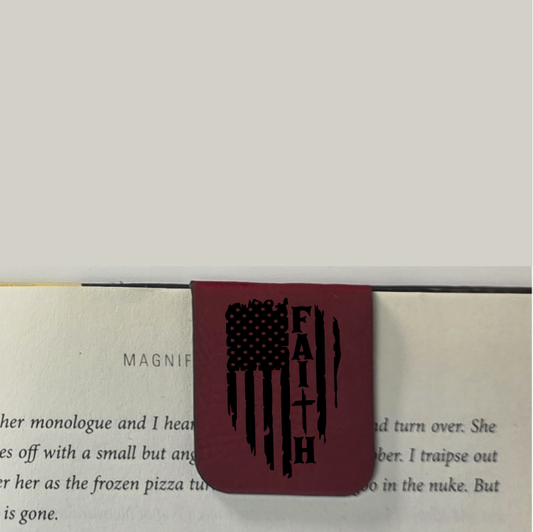 Faith Flag - Bookmark | Magnetic | Engraved Leatherette