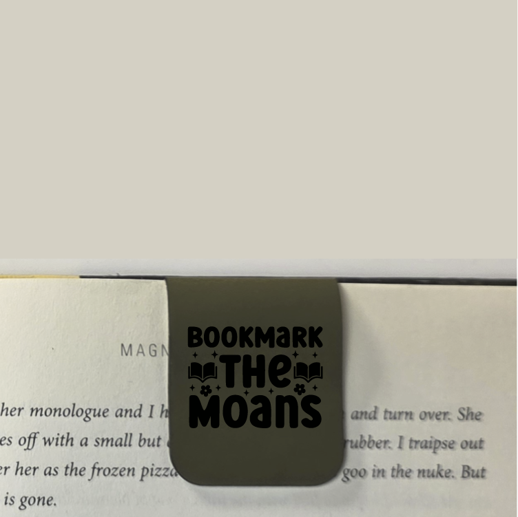 Bookmark Moans - Bookmark | Magnetic | Engraved Leatherette