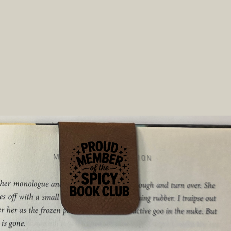 Spicy Book Club - Bookmark | Magnetic | Engraved Leatherette