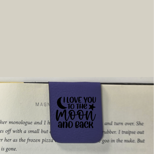 To The Moon and Back - Bookmark | Magnetic | Engraved Leatherette