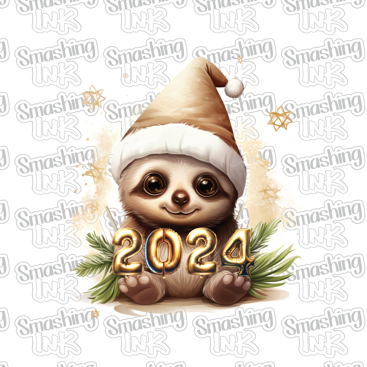 2024 New Year Sloth - Heat Transfer | DTF | Sublimation (TAT 3 BUS DAY ...