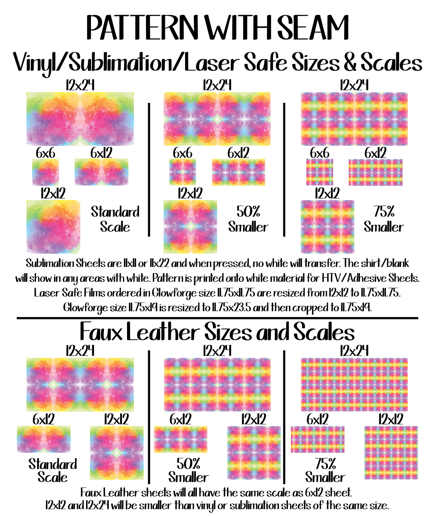 Cute Hearts ★ Pattern Vinyl | Faux Leather | Sublimation (TAT 3 BUS DAYS)