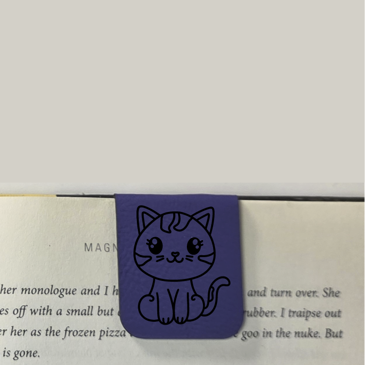 Cat - Bookmark | Magnetic | Engraved Leatherette