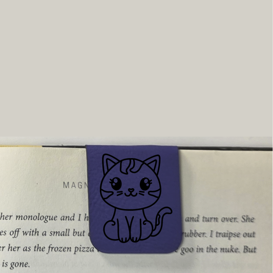 Cat - Bookmark | Magnetic | Engraved Leatherette
