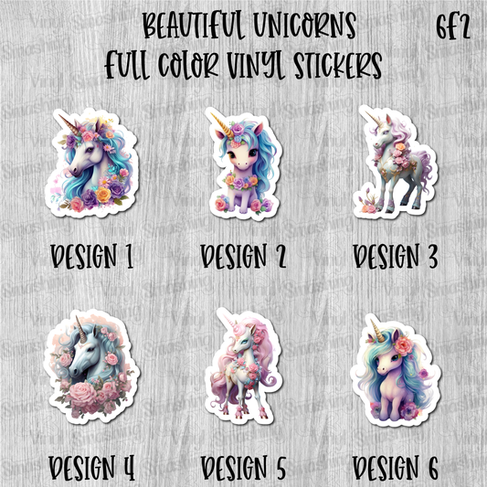Beautiful Unicorns - Full Color Vinyl Stickers (SHIPS IN 3-7 BUS DAYS)