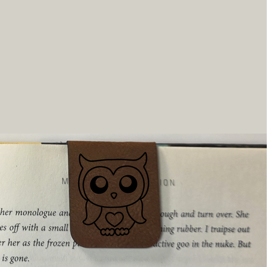 Owl - Bookmark | Magnetic | Engraved Leatherette