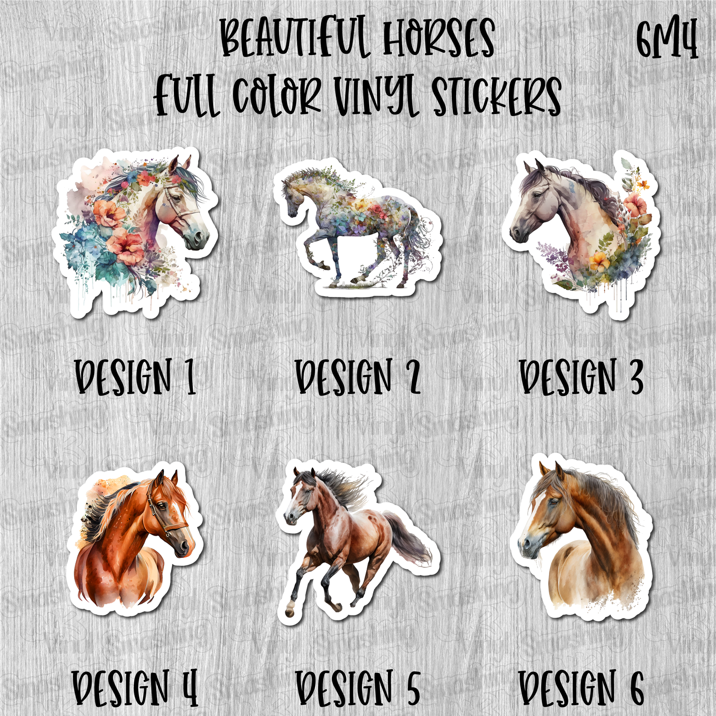 Beautiful Horses - Full Color Vinyl Stickers (SHIPS IN 3-7 BUS DAYS)