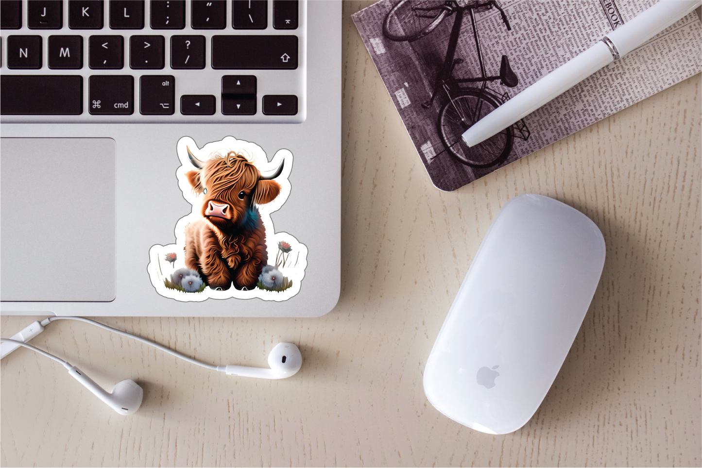 Baby Highland Cows - Full Color Vinyl Stickers (SHIPS IN 3-7 BUS DAYS)