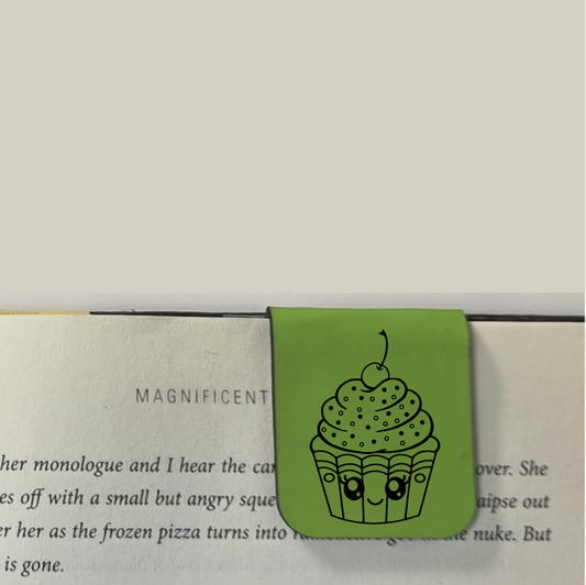 Cupcake - Bookmark | Magnetic | Engraved Leatherette