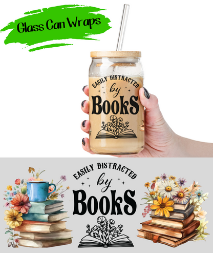 Distracted By Books Wrap for 16/20 oz Cups - UV DTF or Sublimation (SHIPS IN 3-7 BUS DAYS)