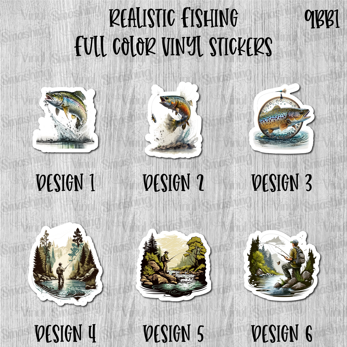 Realistic Fishing - Full Color Vinyl Stickers (SHIPS IN 3-7 BUS DAYS)