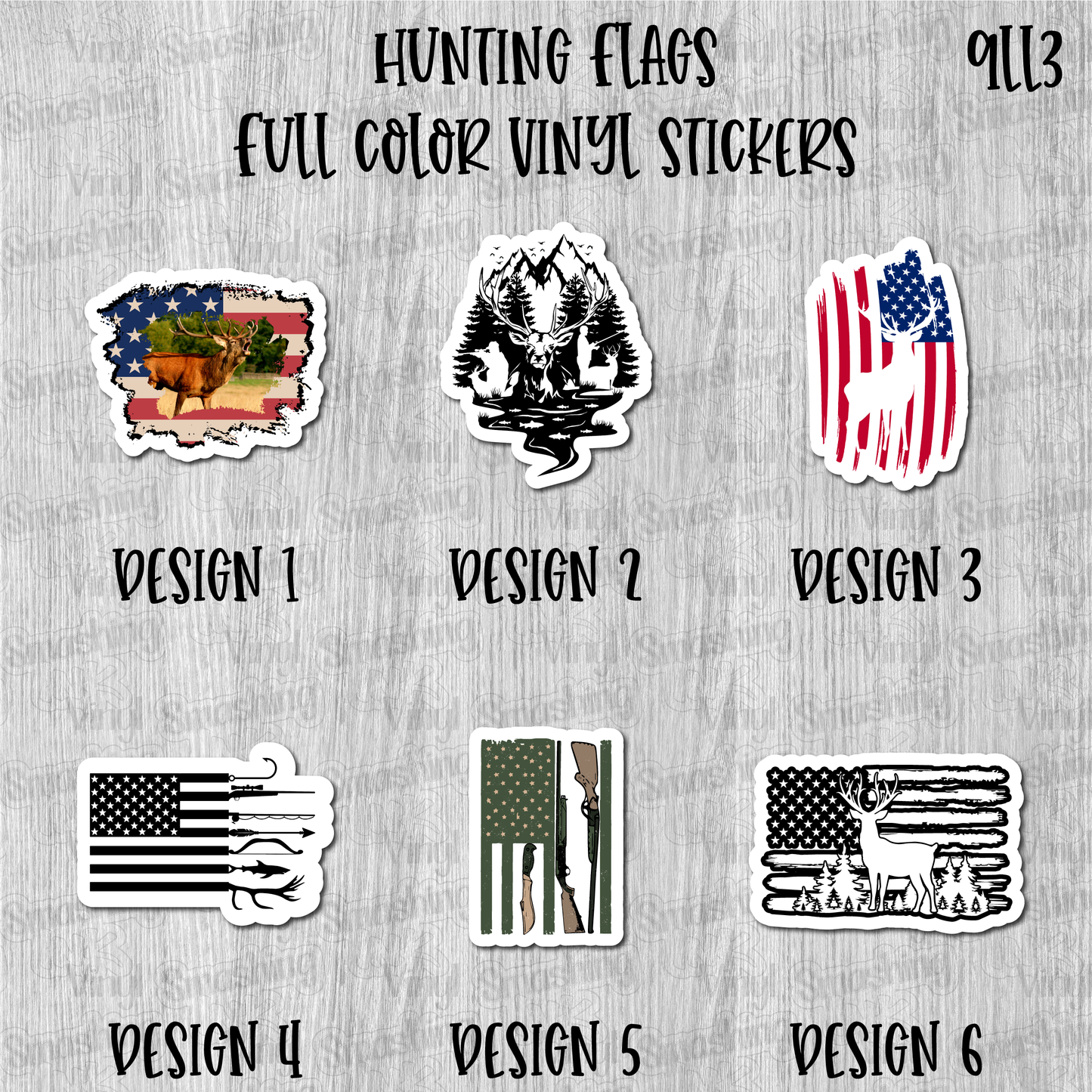 Hunting Flags - Full Color Vinyl Stickers (SHIPS IN 3-7 BUS DAYS)