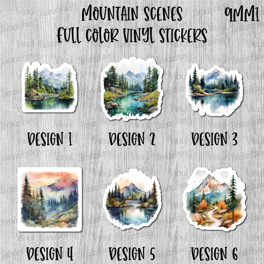 Mountain Scenes - Full Color Vinyl Stickers (SHIPS IN 3-7 BUS DAYS)