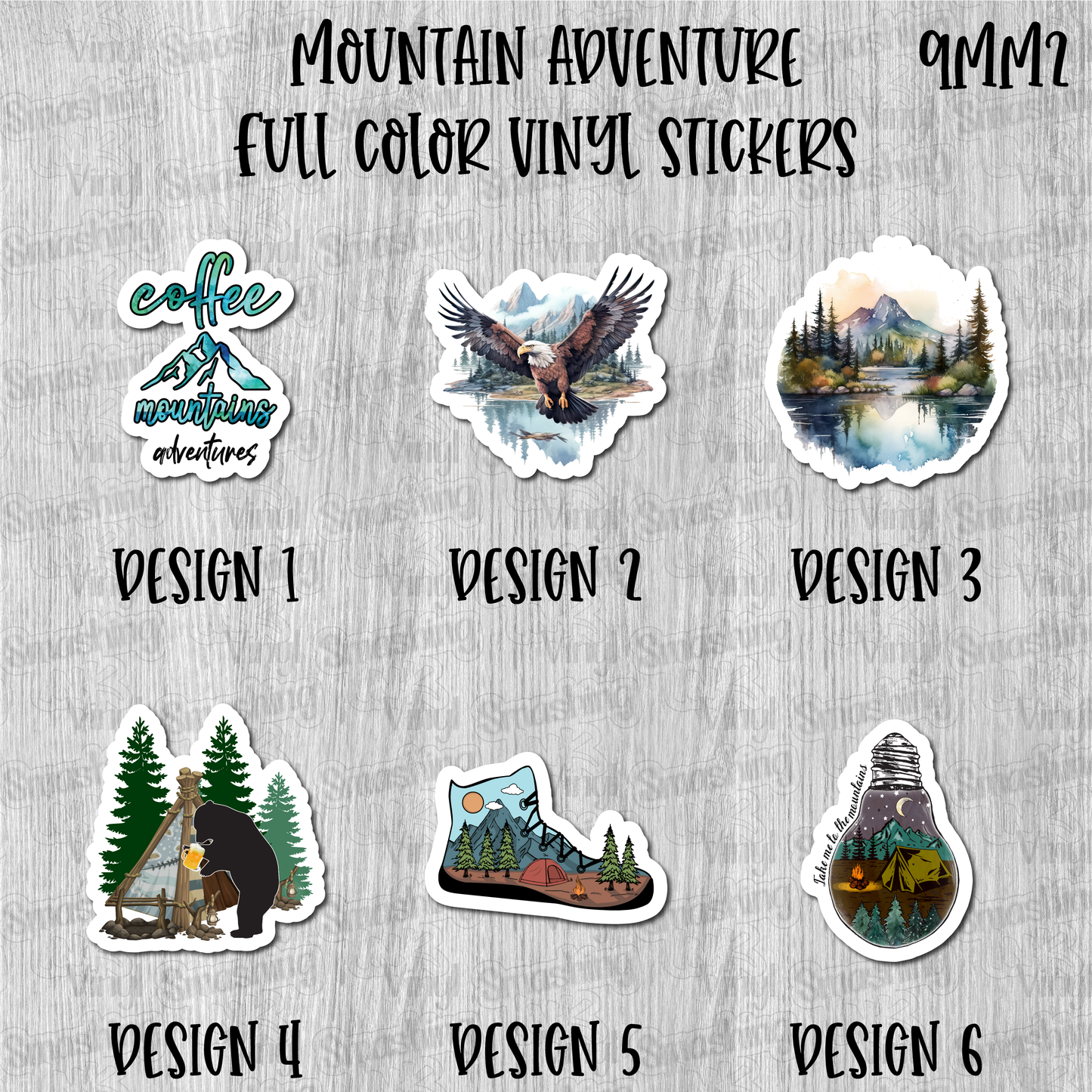Mountain Adventure - Full Color Vinyl Stickers (SHIPS IN 3-7 BUS DAYS)