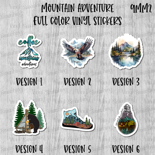 Mountain Adventure - Full Color Vinyl Stickers (SHIPS IN 3-7 BUS DAYS)