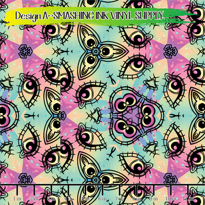 Pastel Goth Mandala ★ Pattern Vinyl | Faux Leather | Sublimation (TAT 3 BUS DAYS)