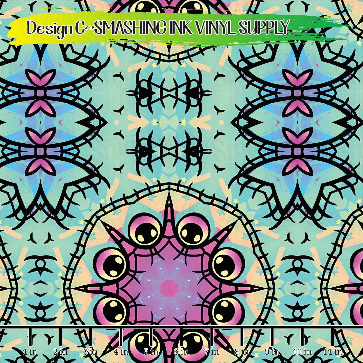 Pastel Goth Mandala ★ Pattern Vinyl | Faux Leather | Sublimation (TAT 3 BUS DAYS)