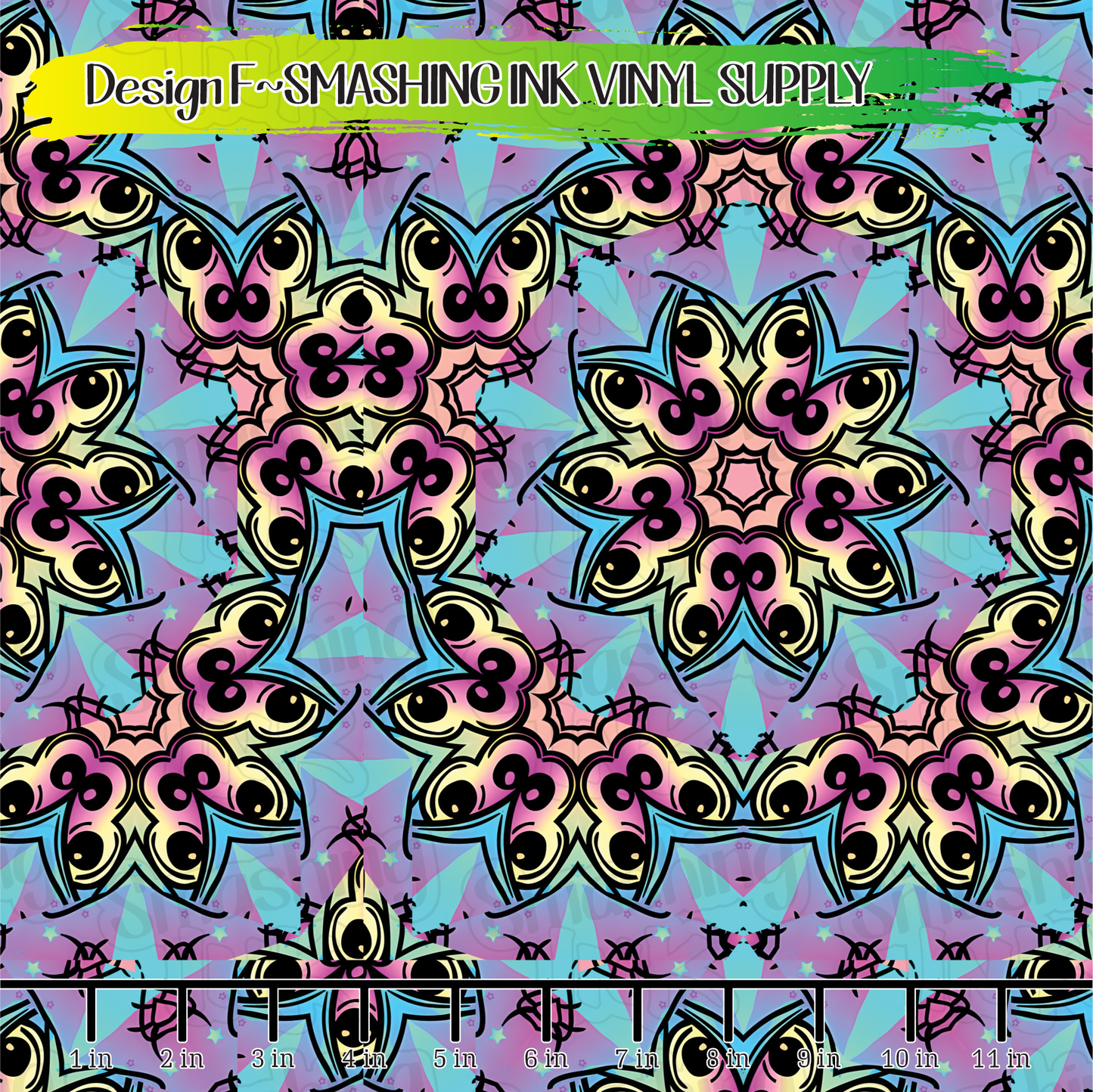 Pastel Goth Mandala ★ Pattern Vinyl | Faux Leather | Sublimation (TAT 3 BUS DAYS)