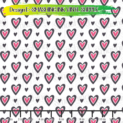 Cute Hearts ★ Pattern Vinyl | Faux Leather | Sublimation (TAT 3 BUS DAYS)