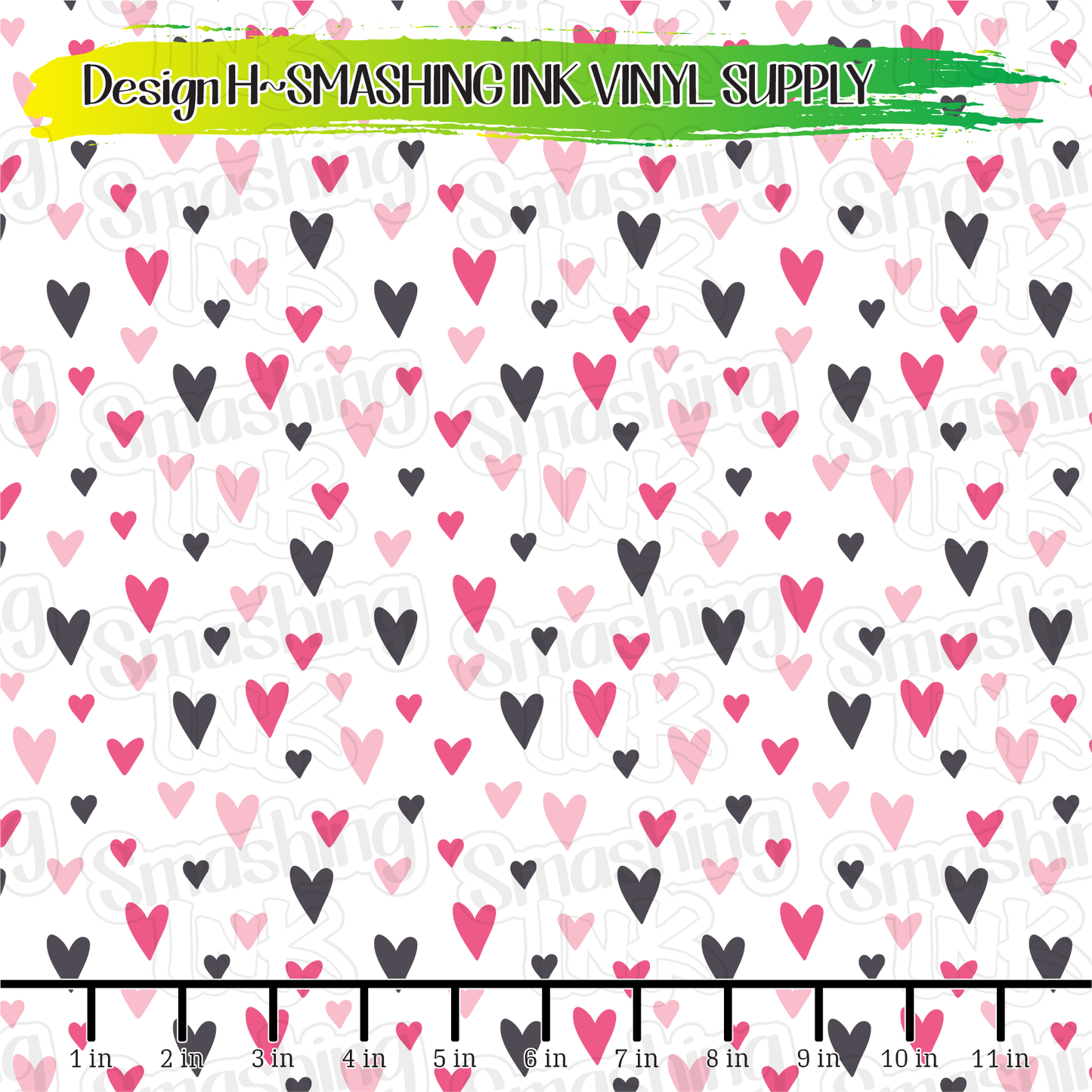 Cute Hearts ★ Pattern Vinyl | Faux Leather | Sublimation (TAT 3 BUS DAYS)