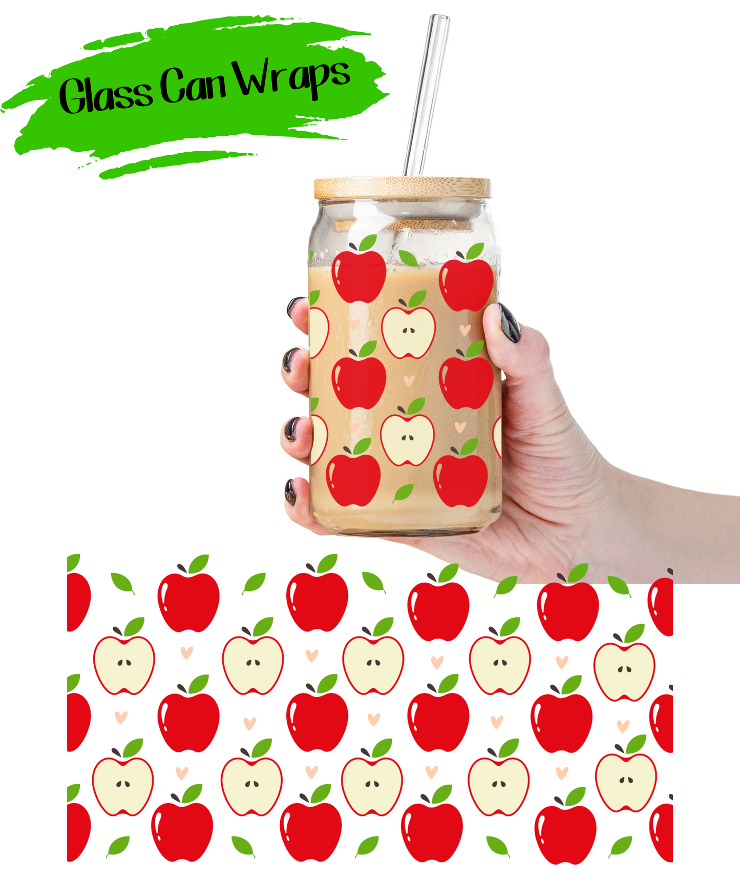 Apples Wrap for 16/20 oz Cups - UV DTF or Sublimation (SHIPS IN 3-7 BUS DAYS)