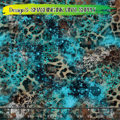 Teal Leopard  ★ Pattern Vinyl | Faux Leather | Sublimation (TAT 3 BUS DAYS)
