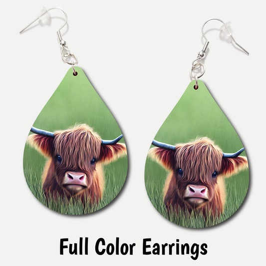 Baby Cow - Full Color Earrings