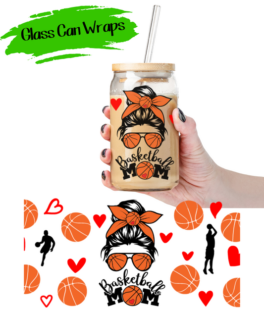 Basketball Mom  Wrap for 16/20 oz Cups - UV DTF or Sublimation (SHIPS IN 3-7 BUS DAYS)