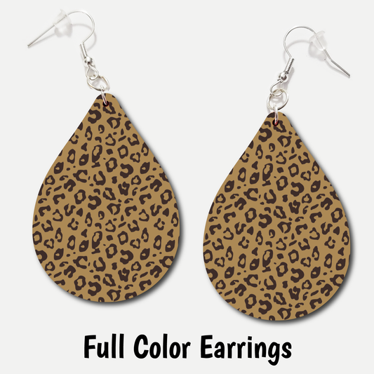 Brown Cheetah - Full Color Earrings