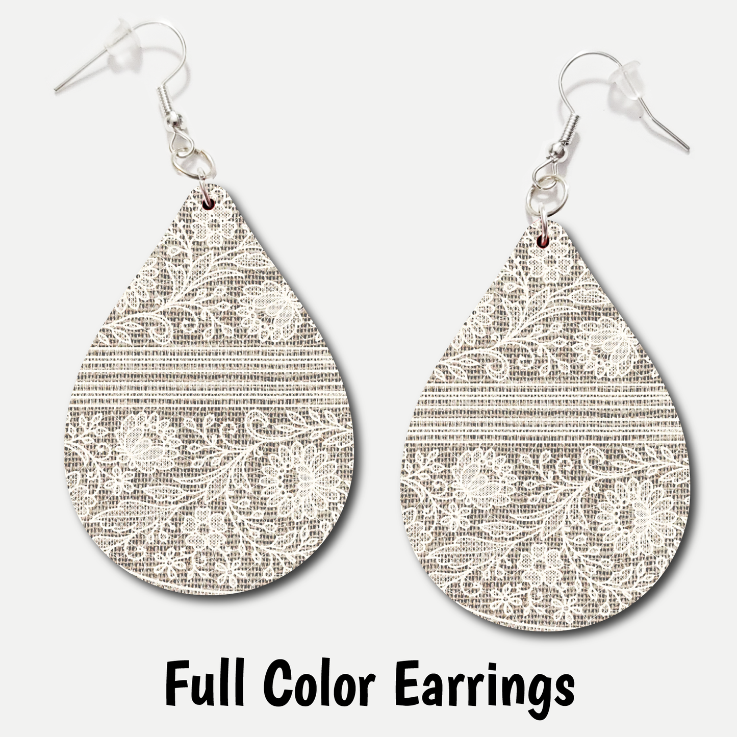 Burlap Lace - Full Color Earrings