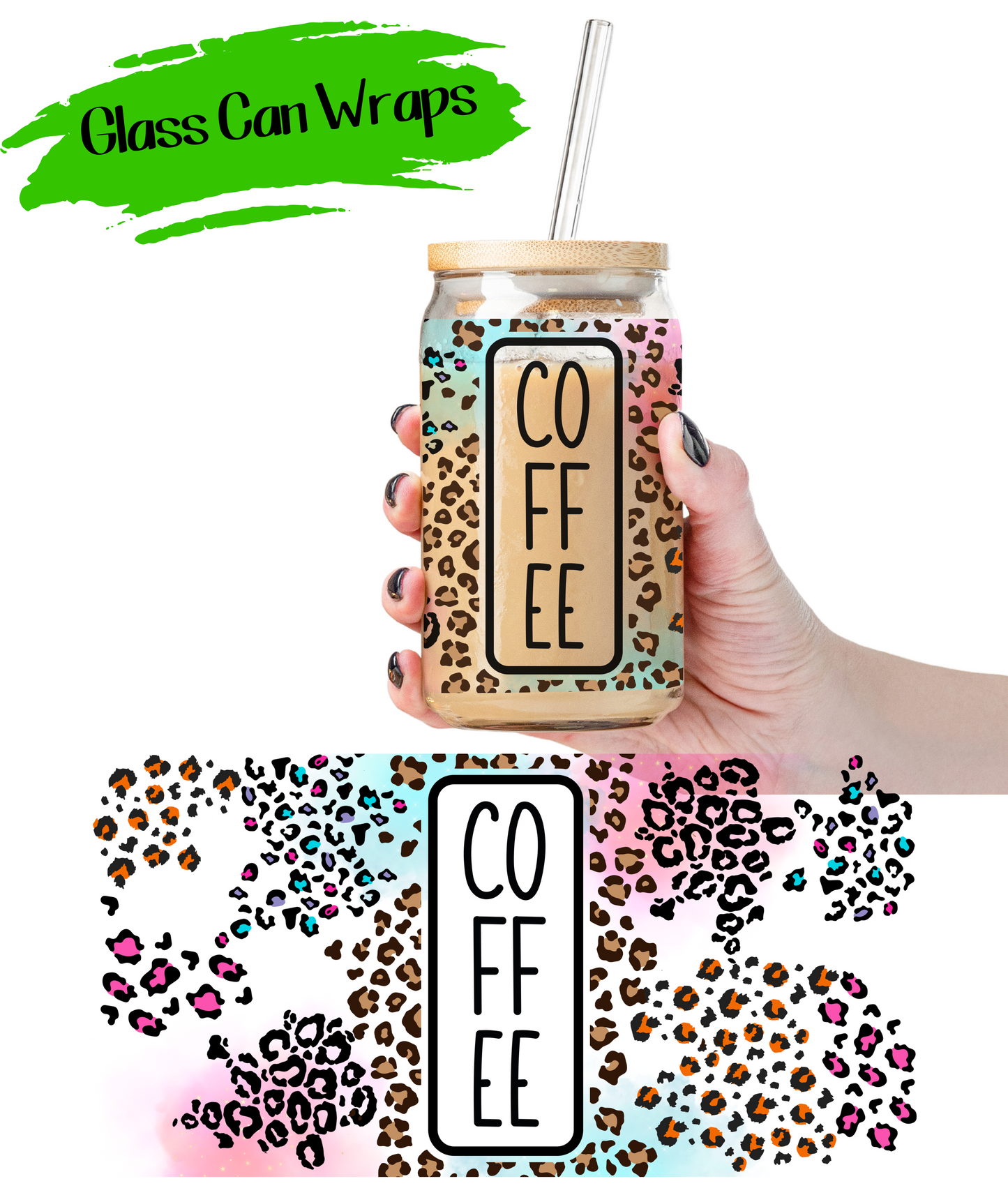 Cheetah Print Coffee Wrap for 16/20 oz Cups - UV DTF or Sublimation (SHIPS IN 3-7 BUS DAYS)