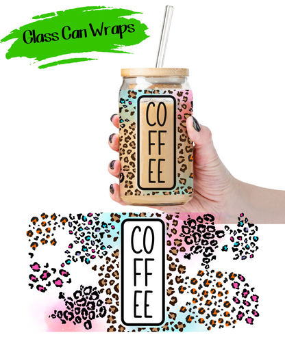 Cheetah Print Coffee Wrap for 16/20 oz Cups - UV DTF or Sublimation (SHIPS IN 3-7 BUS DAYS)