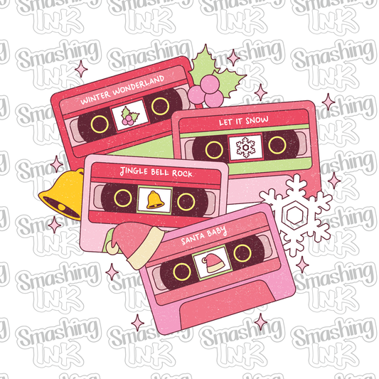 Christmas Song Cassettes - Heat Transfer | DTF | Sublimation (TAT 3 BUS DAYS) [4G46-1HTV]