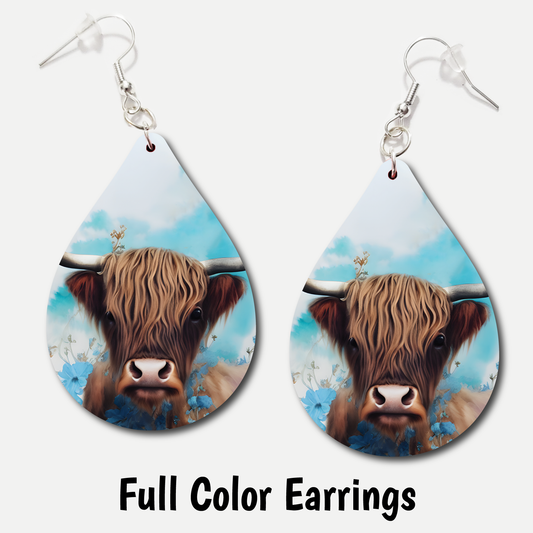 Cloudy Cow - Full Color Earrings