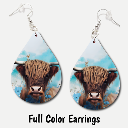 Cloudy Cow - Acrylic Earrings