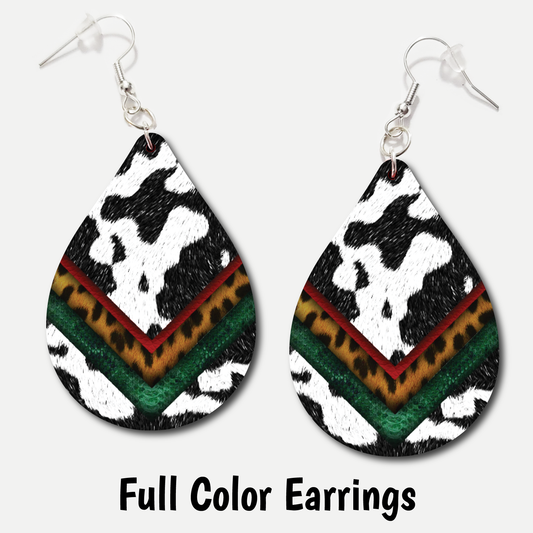 Cow Leather - Full Color Earrings