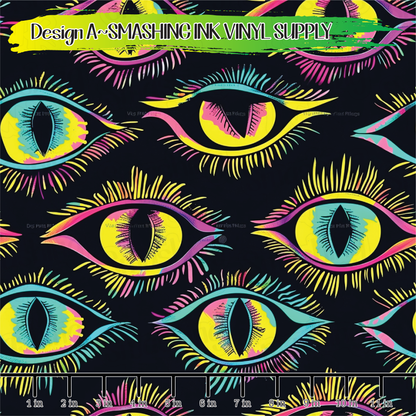 Neon Halloween ★ Pattern Vinyl | Faux Leather | Sublimation (TAT 3 BUS DAYS)