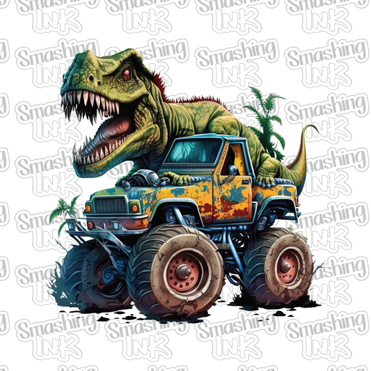 Dinosaur Monster Truck 1 - Heat Transfer | DTF | Sublimation (TAT 3 BUS DAYS) [9N-7HTV]