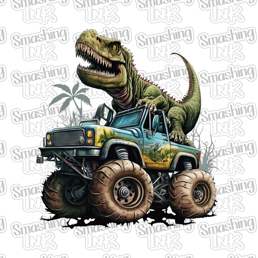 Dinosaur Monster Truck 2 - Heat Transfer | DTF | Sublimation (TAT 3 BUS DAYS) [9N-8HTV]