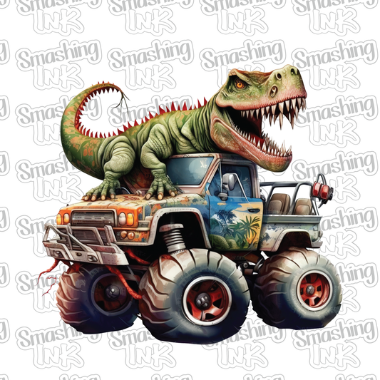 Dinosaur Monster Truck 3 - Heat Transfer | DTF | Sublimation (TAT 3 BUS DAYS) [9N-9HTV]