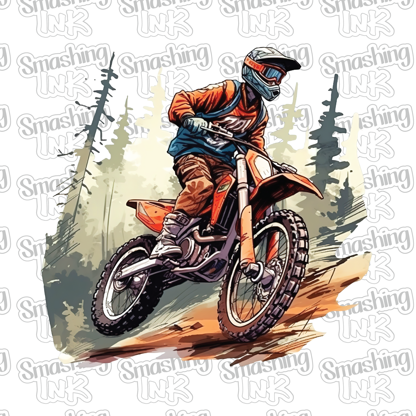 Dirt Bike Rider 1 - Heat Transfer | DTF | Sublimation (TAT 3 BUS DAYS ...